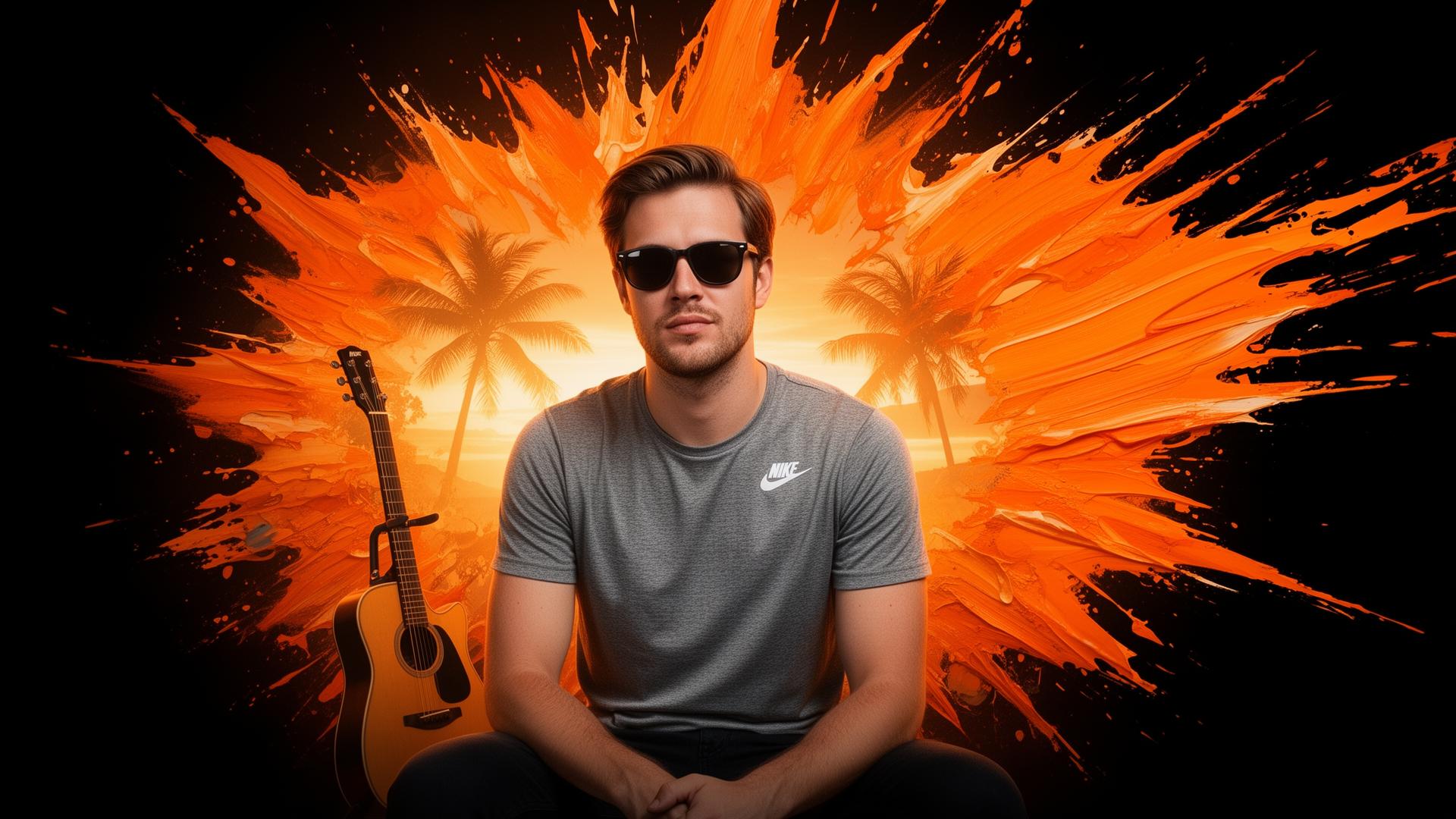 HalperNL met oranje splash op donkere achtergrond